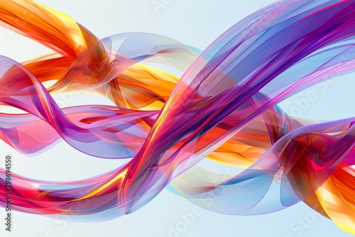 Vibrant Swirling Twisted Ribbon  Modern Geometric Design