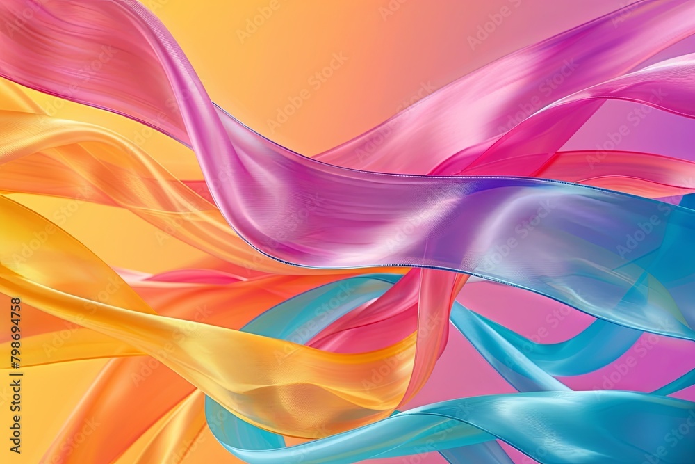 Twisted Ribbon Background: Dynamic Multicoloured Curve Wallpaper Twisted Ribbon Background: Dynamic Multicoloured Curve Wallpaper