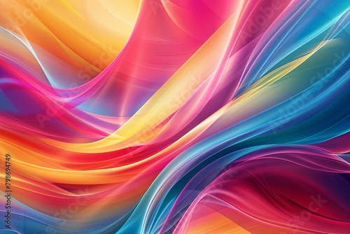 Vibrant Multicoloured Ribbon Curve Wallpaper  Dynamic Twisted Ribbon Background Design