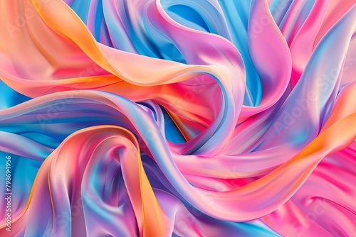 Wallpaper Mural Vibrant Ribbon Swirl: Modern Twisted Ribbon Background with Fluid Shapes Torontodigital.ca