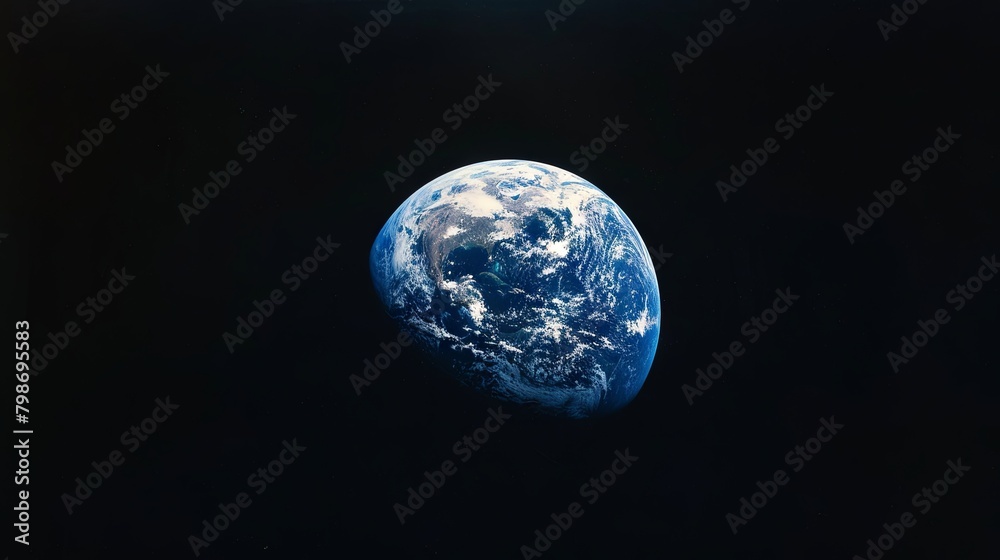 Majestic view of Earth from space with a serene backdrop - obrazy, fototapety, plakaty 