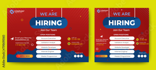 Job vacancy templates. We are hire jobs that are used on social media content.  © ahmad