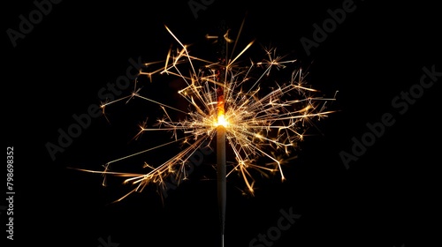 Macro of a fireworks sparkler on a simple clean background