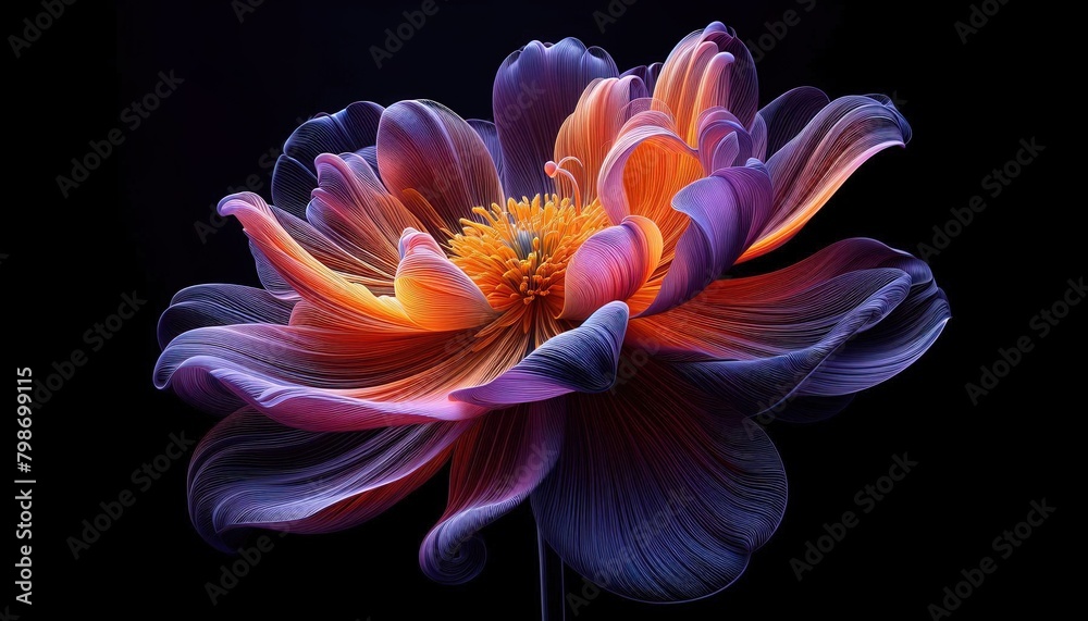 Generative AI - Macro Photography - Purple Flower - Nature - Lotus
