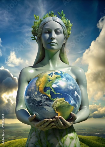Mother Nature Holding the World: Tribute to World Environment Day