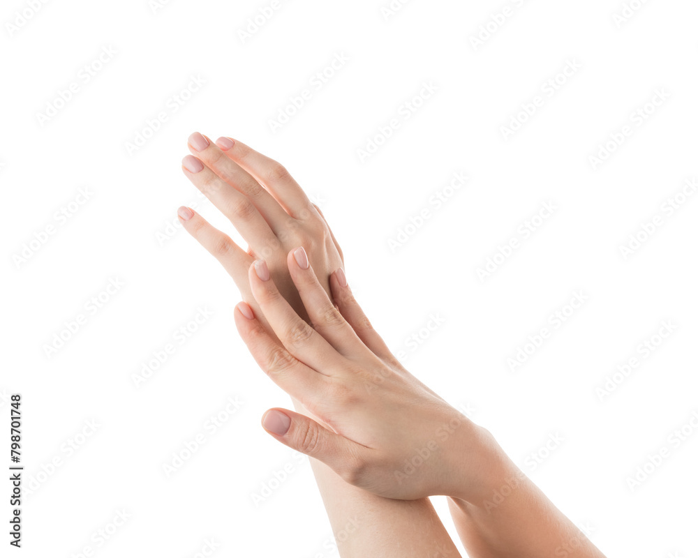 Young woman hands showing elegance isolated on white background Young woman hands showing elegance isolated on white background
