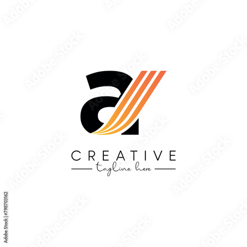 Creative Unique Letter A Swoosh Logo Design, Initial Vector Symbol.