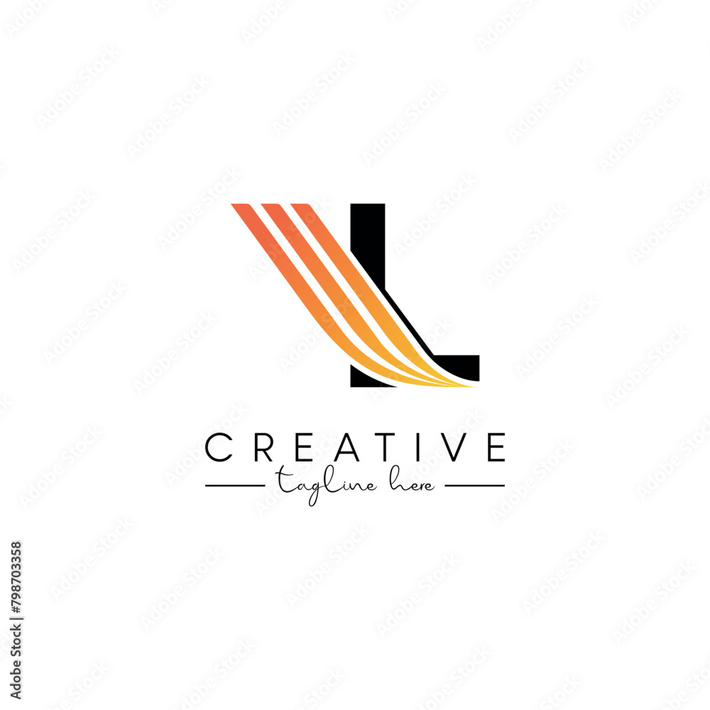 Creative Unique Letter L Swoosh Logo Design, Initial Vector Symbol. Creative Unique Letter L Swoosh Logo Design, Initial Vector Symbol.