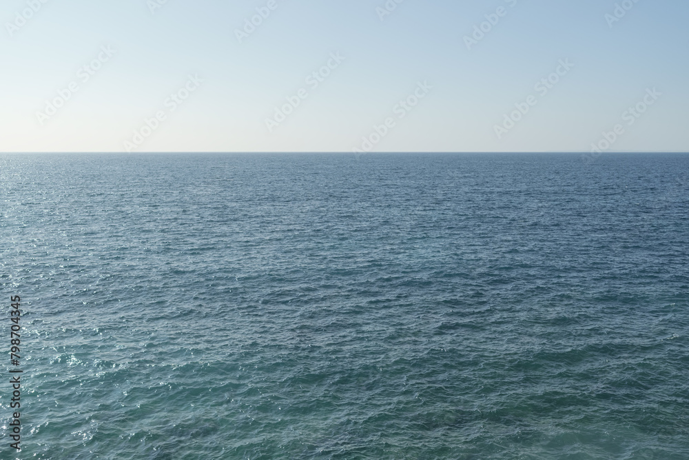 Fototapeta premium Blue sea with clean sky for background