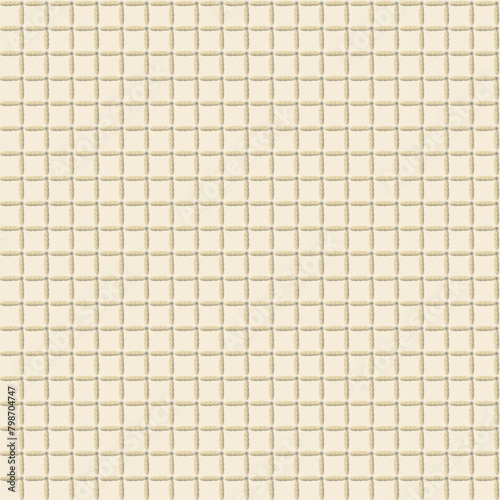 Seamless sackcloth check pattern from seams on square background vector illustration.