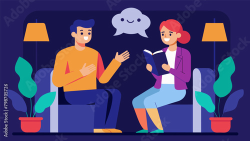 Two actors exchanging stories about the worst audience responses theyve received and how they handled it with grace.. Vector illustration