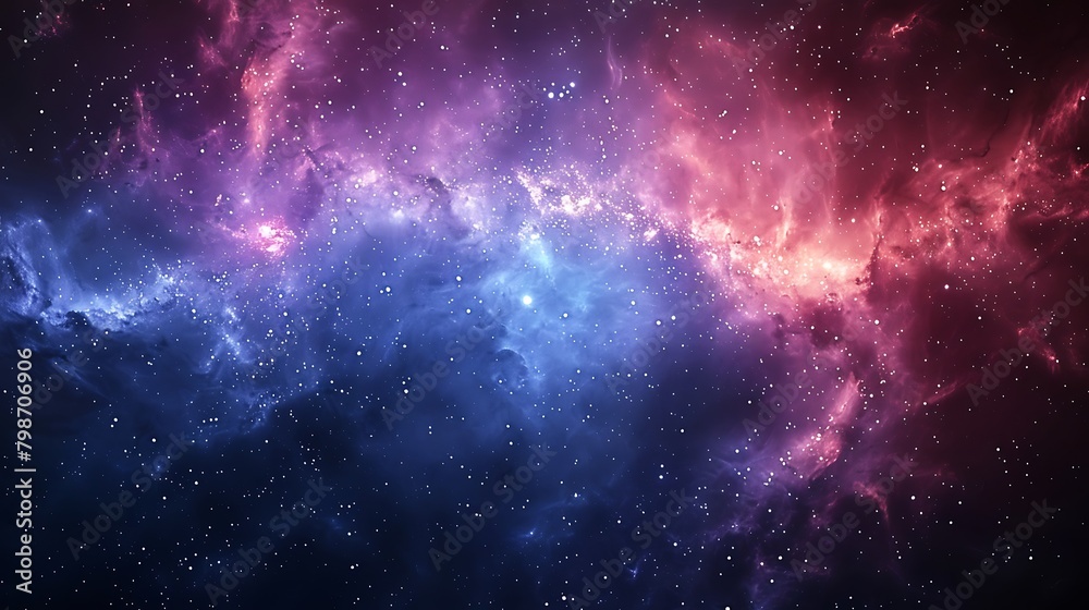 Naklejka premium A spectacular design of the USA flag set against a cosmic starry background, blending national pride with the vastness of space.