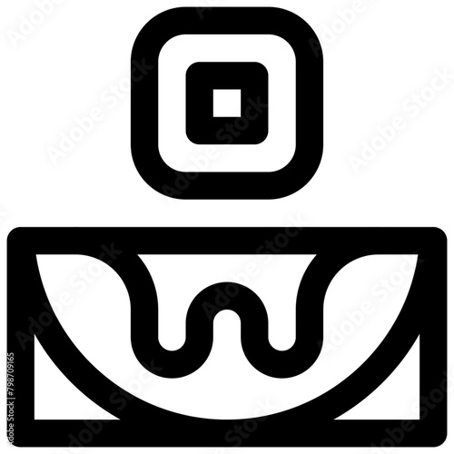 Chocolate crepe. Editable stroke vector icon.