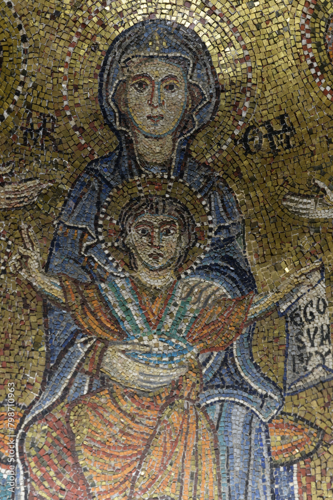 Mosaic of San Zeno chapel in Santa Prassede - the Basilica of Saint Praxedes. Rome, Italy Mosaic of San Zeno chapel in Santa Prassede - the Basilica of Saint Praxedes. Rome, Italy