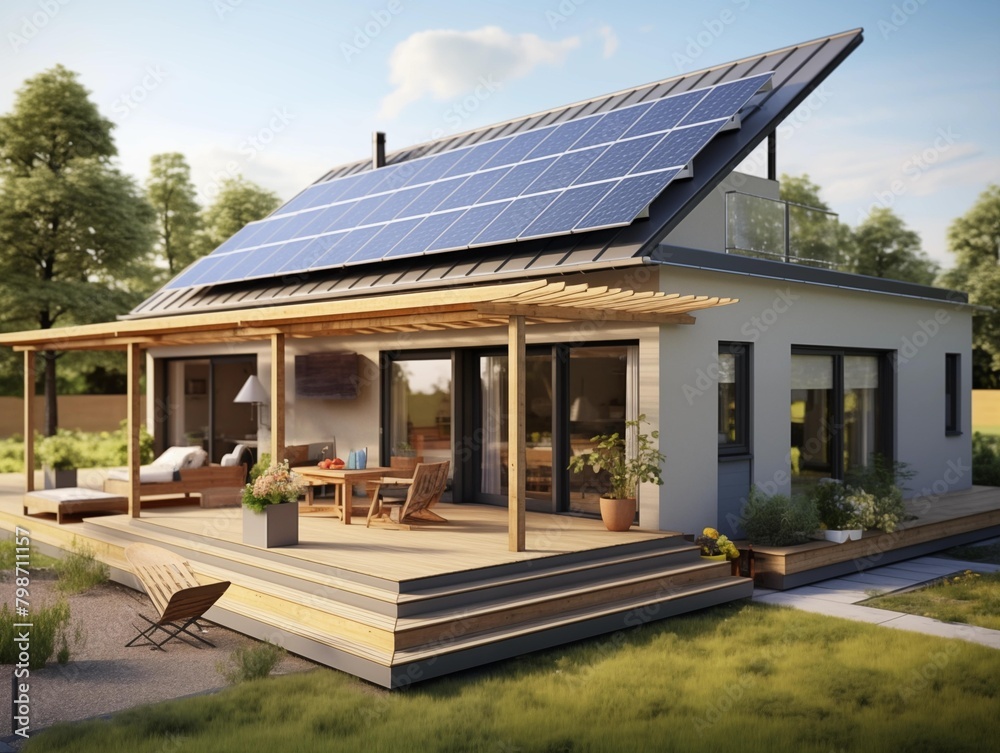 Modern Home Harnesses Solar Energy in a Serene Countryside Setting