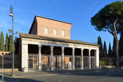 The Basilica Papale di San Lorenzo fuori le mura (Papal Basilica of Saint Lawrence outside the Walls). Rome, Italy.