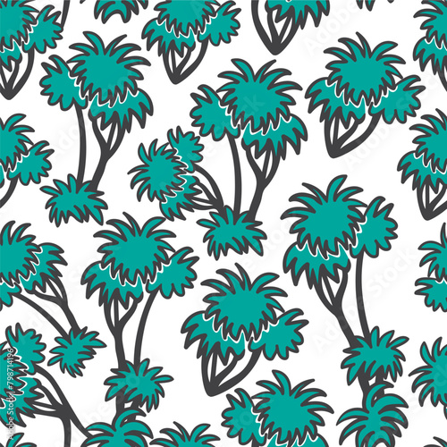 seamless pattern palm tree in a simple minimalist style. Template for wallpaper, backdrop, wrapping, textile print