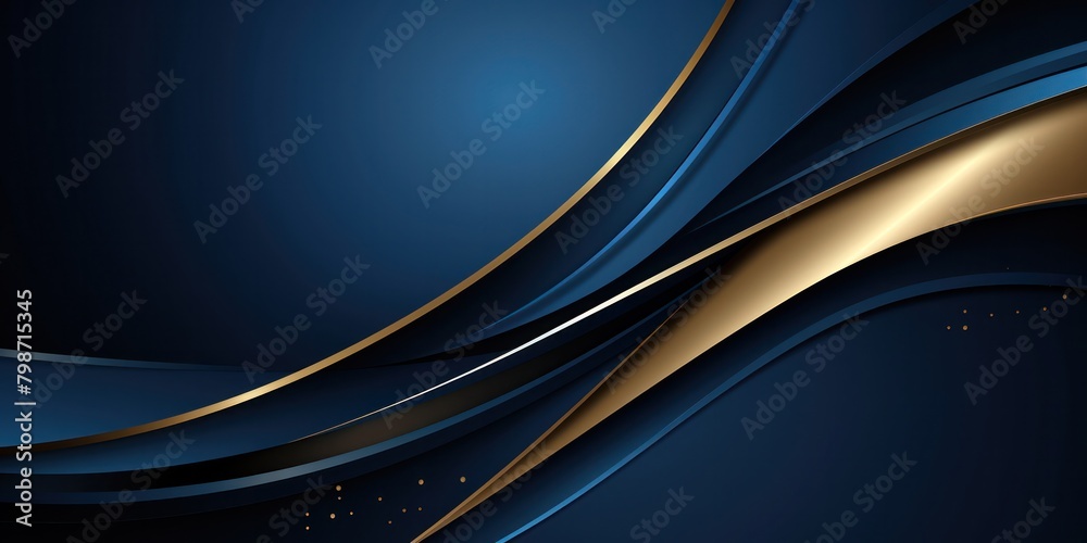 Dark Blue and Gold Waves abstract Dark Blue and Gold Waves abstract