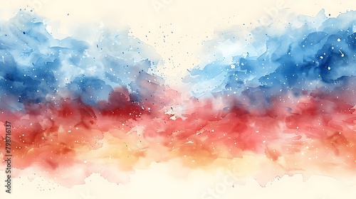 An artistic rendition of the USA flag in watercolor, showcasing a fluid and soft approach that transforms the flag into a peaceful artwork.
