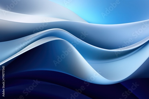 Dynamic curves wave futuristic abstract blue silver metallic flow smooth background