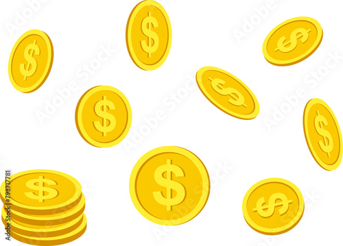dollar golden coins illustration