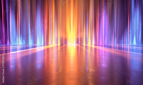 Abstract background of colored light beams