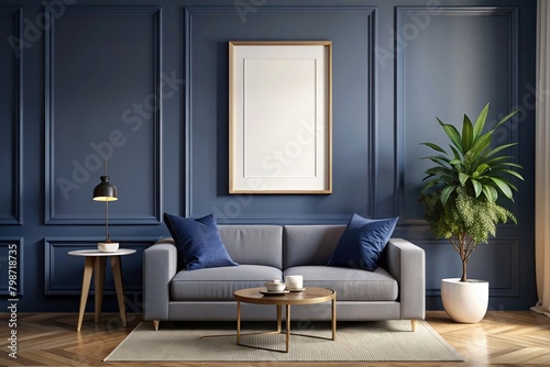 Living room blank frame mockup