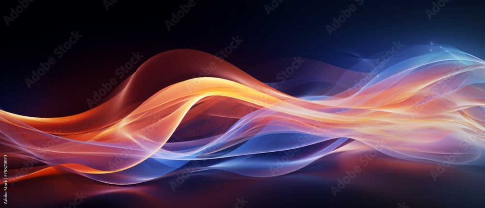 Abstract digital waves with high-tech overlay and dynamic motion blur,