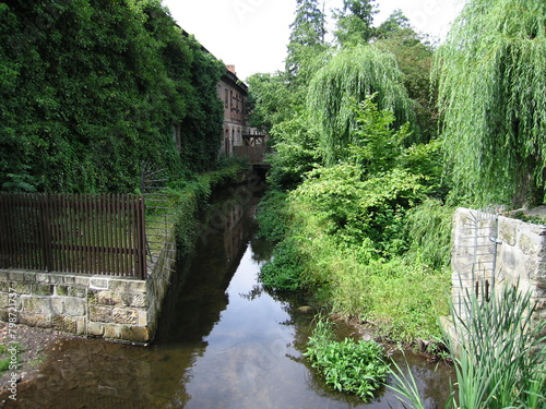 Obraz na plátně Die Bode an der Altstadt von Quedlinburg in Sachsen Anhalt Nördliches Harzvorlan