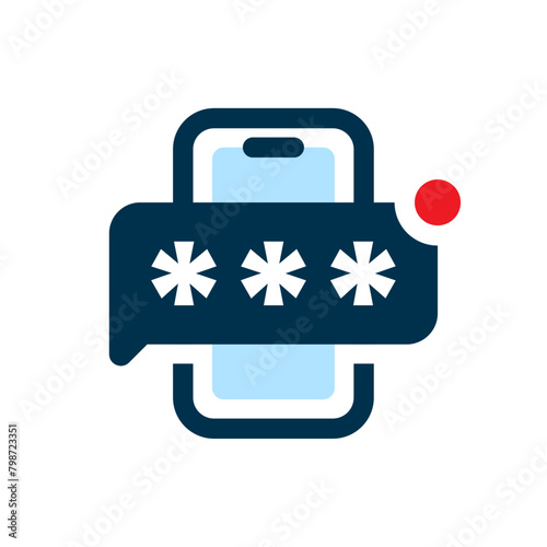 identity verification, get SMS for security code on the mobile phone concept illustration flat design. simple modern graphic element for ui, infographic, icon