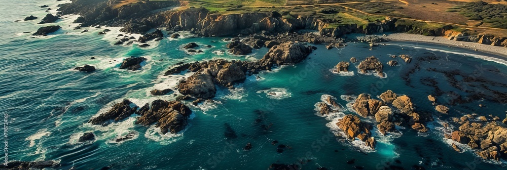 rocky coastline aerial view. shot by drone from top. rocky coastline aerial view. shot by drone from top.