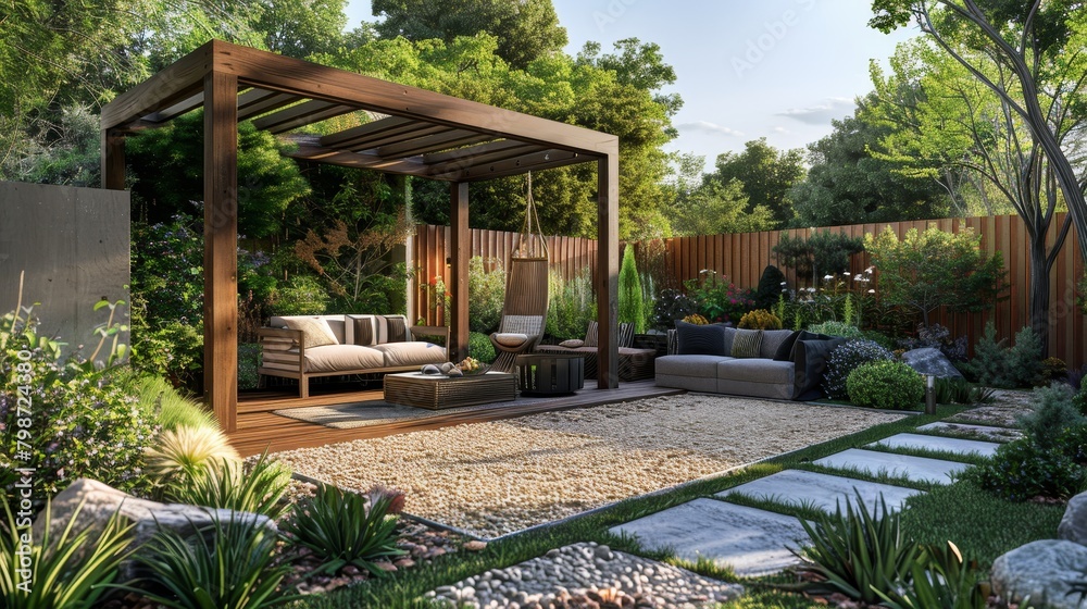 Outdoor Living Design: A well-designed outdoor living space with a focus on functionality