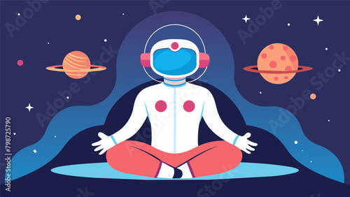 A neural the leads a meditation session guiding astronauts through techniques to calm their minds reduce stress and focus on the long journey ahead.