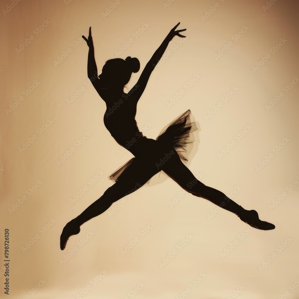 Elegant Ballerina Leap A Graceful Wallpaper Concept