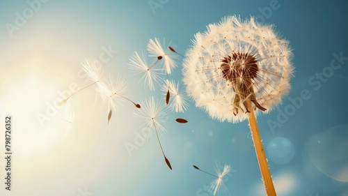 dandelion on sky background  Generative AI 