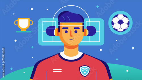 A soccer player using a wearable device that monitors their brain waves and sends signals to their teammates creating perfectly timed plays..