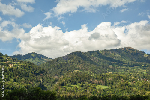 landscape view of beautiful mountain countryside in the alps © tommoh29