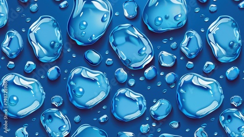 Rain drops pattern vector background. Blue waterdrop rainy element design. © Nazia