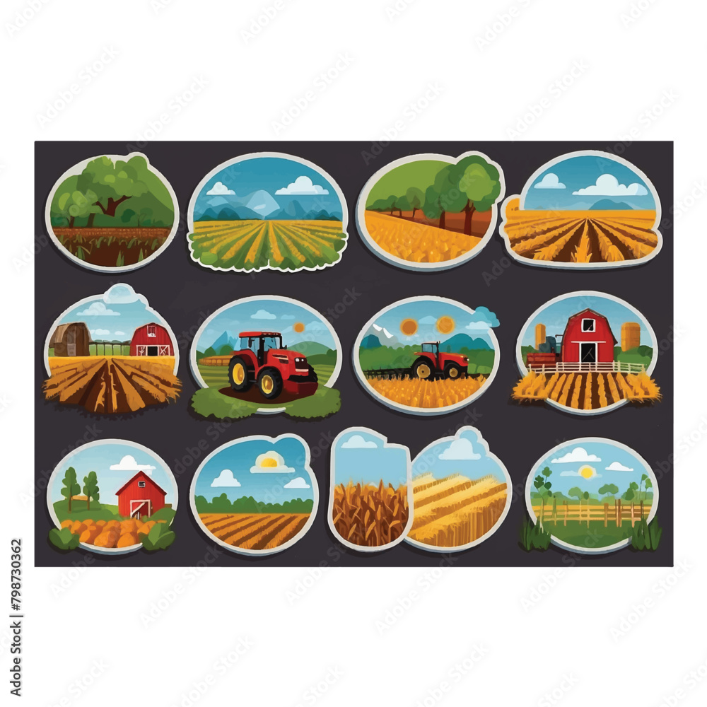 flat icon design vector with an agricultural theme