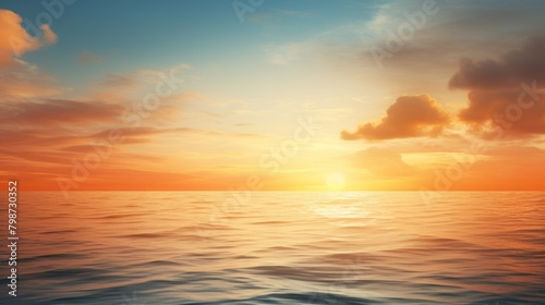 A beautiful sunset over a calm sea. © narak0rn