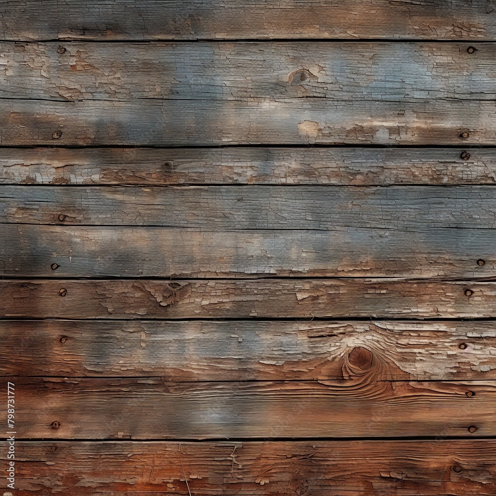 Naklejka premium Time-Worn Patina of Old Wood Texture Panoramic