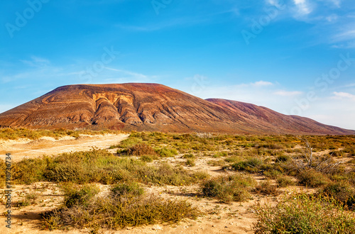 Mount La Aguja Grande on the Island La Graciosa, Island Lanzarote, Canary Islands, Spain, Europe. photo