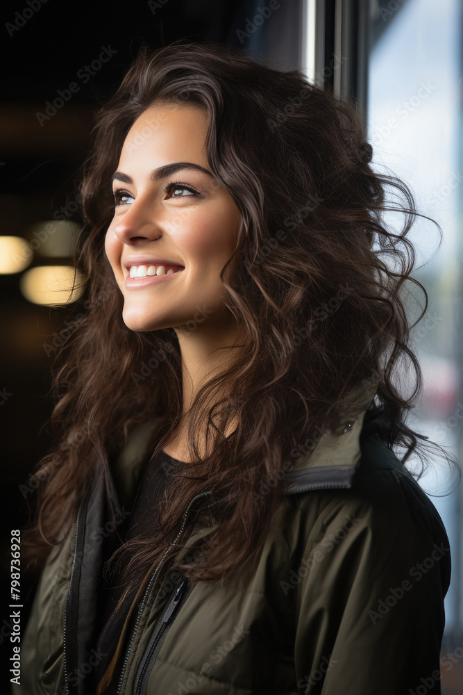 Fototapeta premium young beautiful woman with attractive hair style