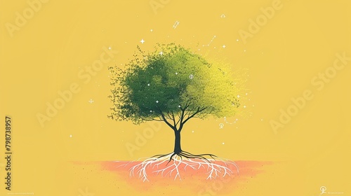 A tree with deep roots, symbolizing the stability and strength of Taurus , photo