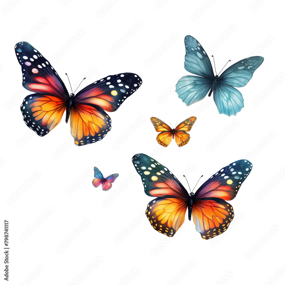 Beautiful butterflies flying in flocks Beautiful butterflies flying in flocks