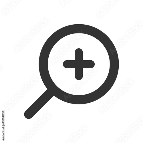 Zoom in glyph vector icon isolated on white background. Zoom in glyph vector icon for web, mobile and ui design