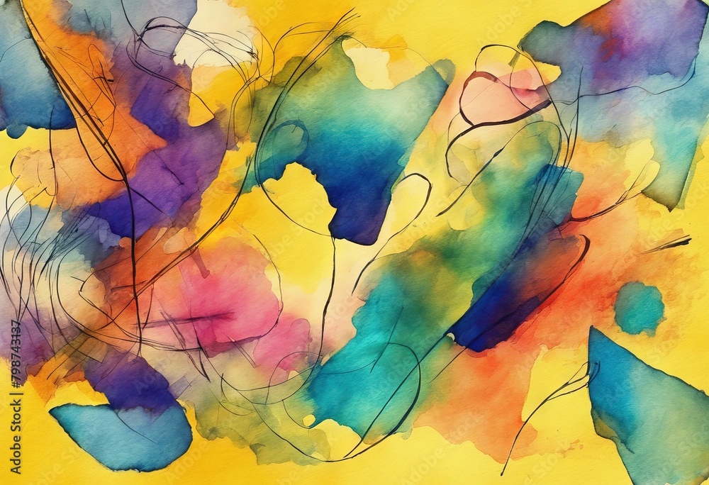 'drawing paper watercolor effect hand mixed yellow background Abstract colours'