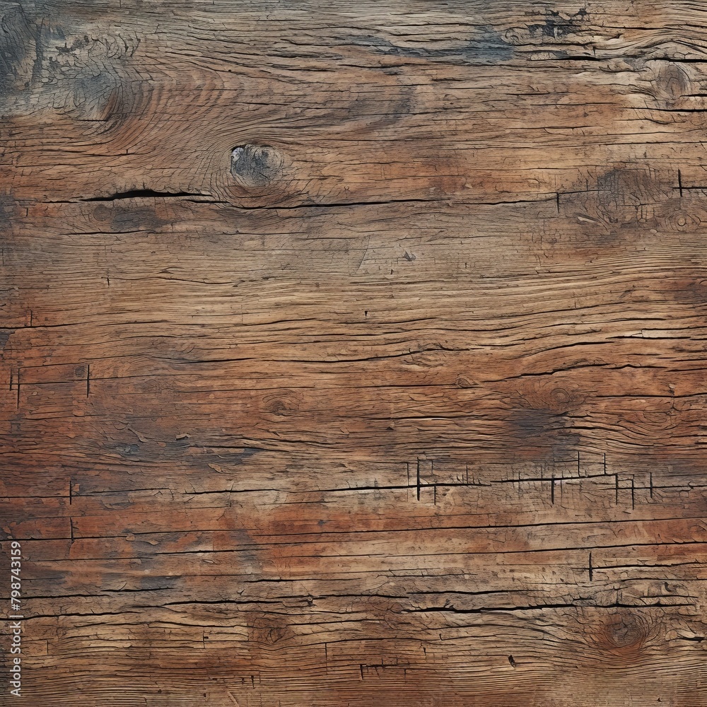 Naklejka premium Time-Worn Patina of Old Wood Texture Panoramic