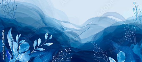 abstract blue texture floral pattern background 