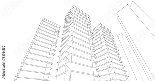       abstract architecture 3d illustration background  